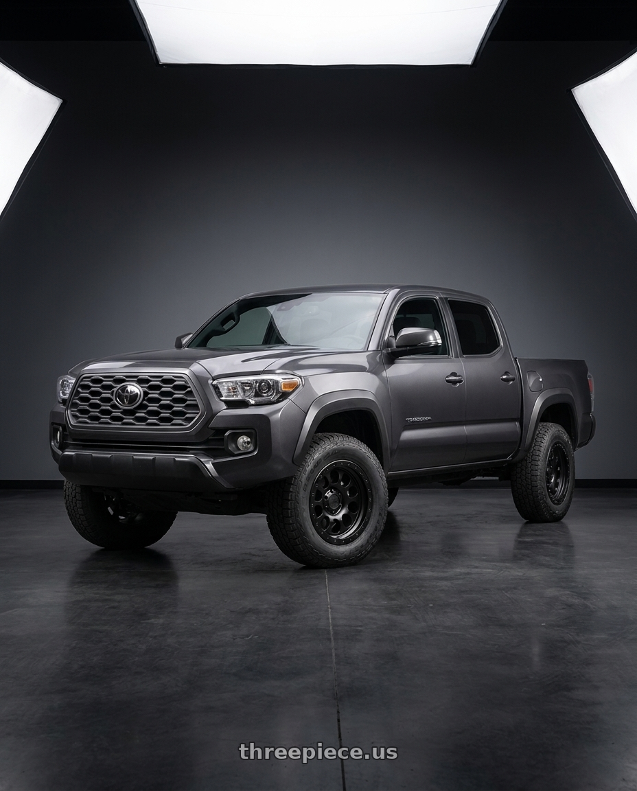 2021 TOYOTA TACOMA with LOCK OFFROAD 50CAL 6x139.7 17x9 +0 Matte Black W Matte Black Ring wheels
