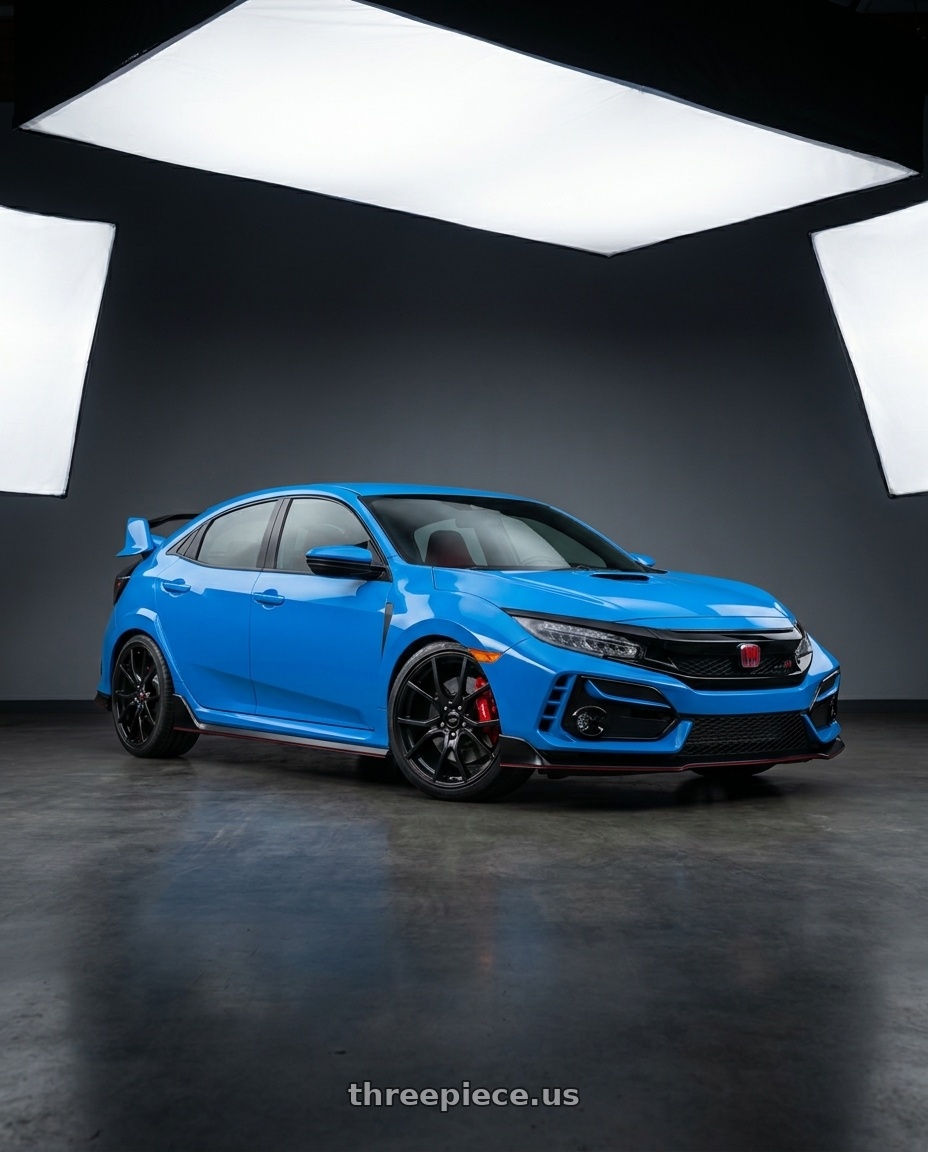 2021 Honda Civic Type R with Focal 453BK F-53 5X100/5x114.3 17x8 +42 Black wheels