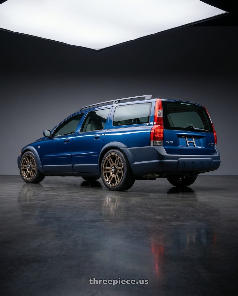2005 Volvo Xc70 with Enkei Commander 6x139.7 18x8.5-10 Bronze wheels rear three quarter view square tires