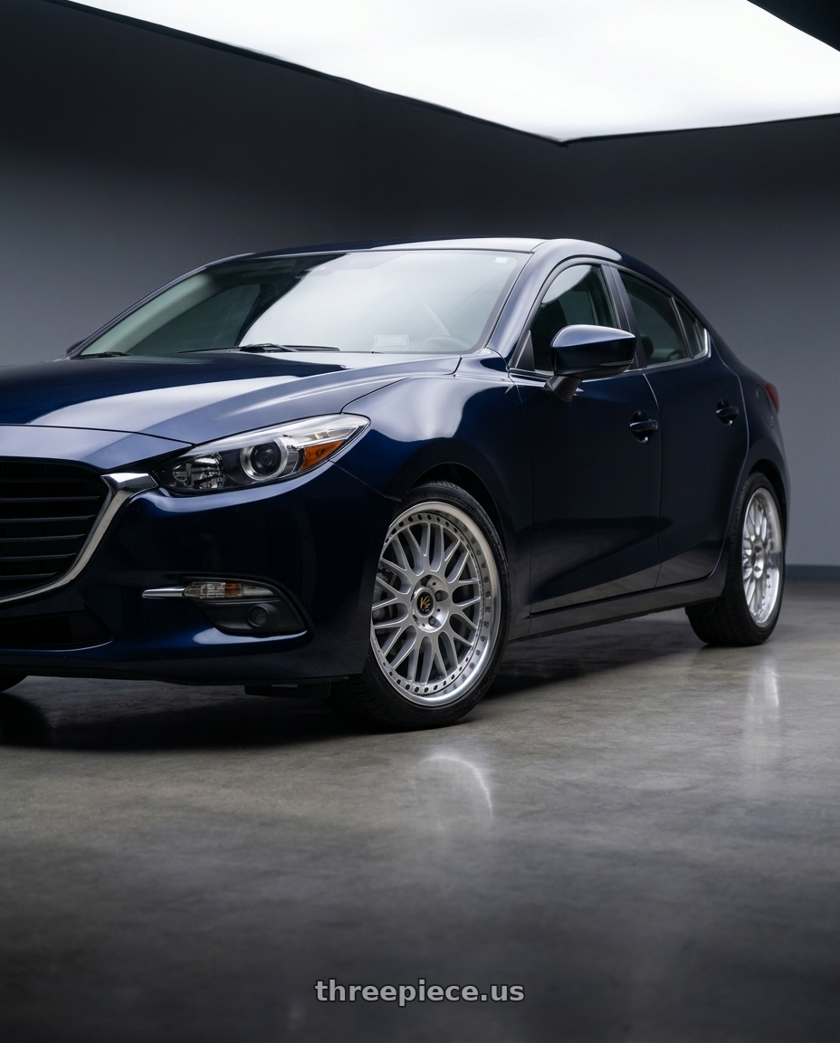 2017 mazda 3 sedan with Work Vs-Xx 5x100 18x7+51 A Disk Light Grey Silver wheels