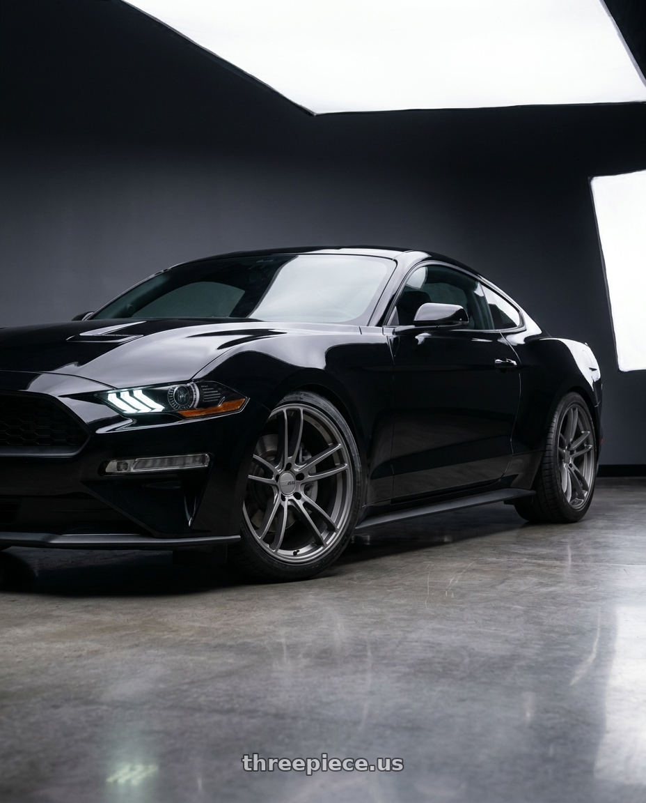 2021 Ford Mustang GT with American Racing AR941 MACH FIVE 5X114.3 19X9 +30 GRAPHITE wheels