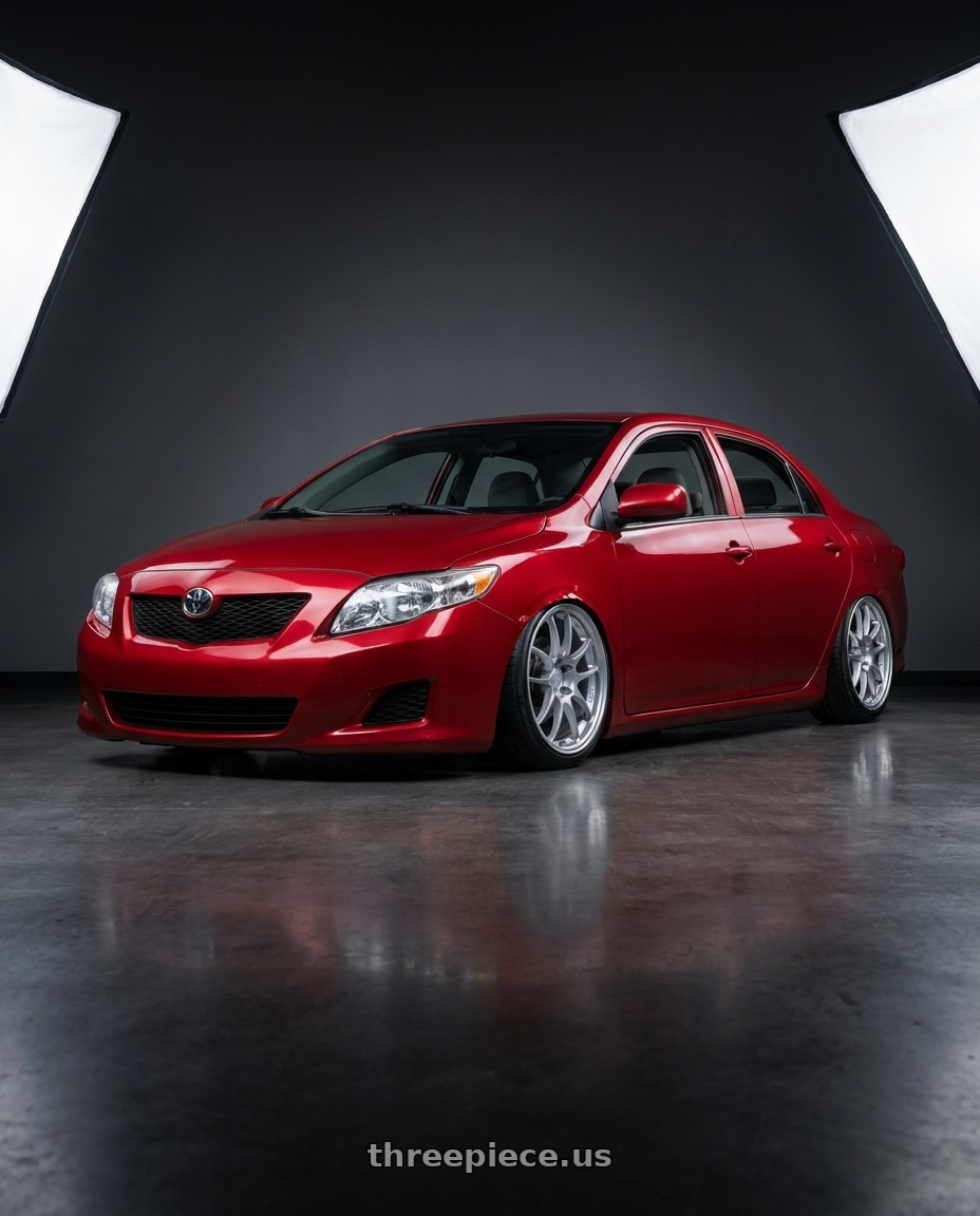 2010 Corolla 18 with Enkei PF01 5x100 17x8+35 Silver wheels