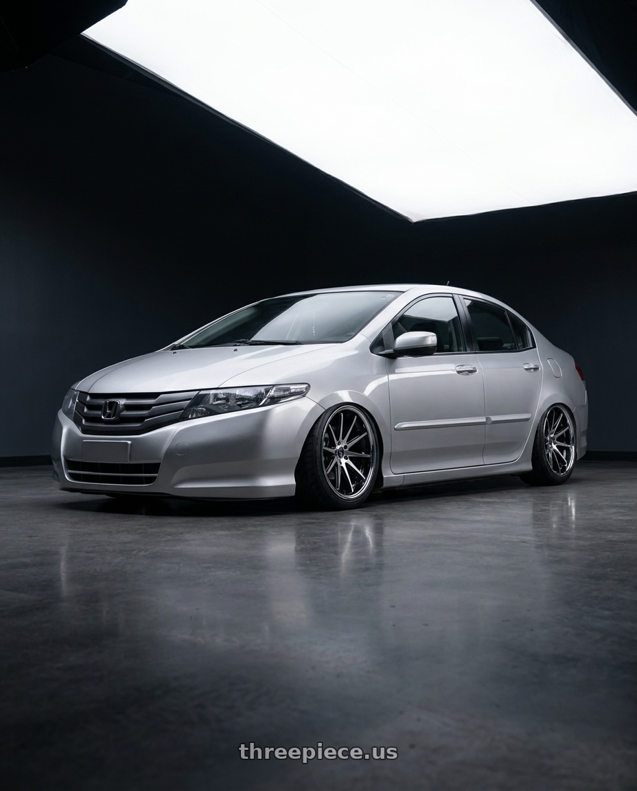 2015 Honda city with Rohana RFC10 5x114.3 20x9+35 Machine Black/Chrome Lip wheels