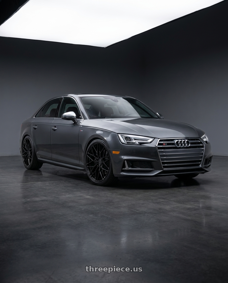 2023 Audi S4 B9 with Avant Garde Wheels M520R 5X112 19x9.5 +40 Gloss Black wheels