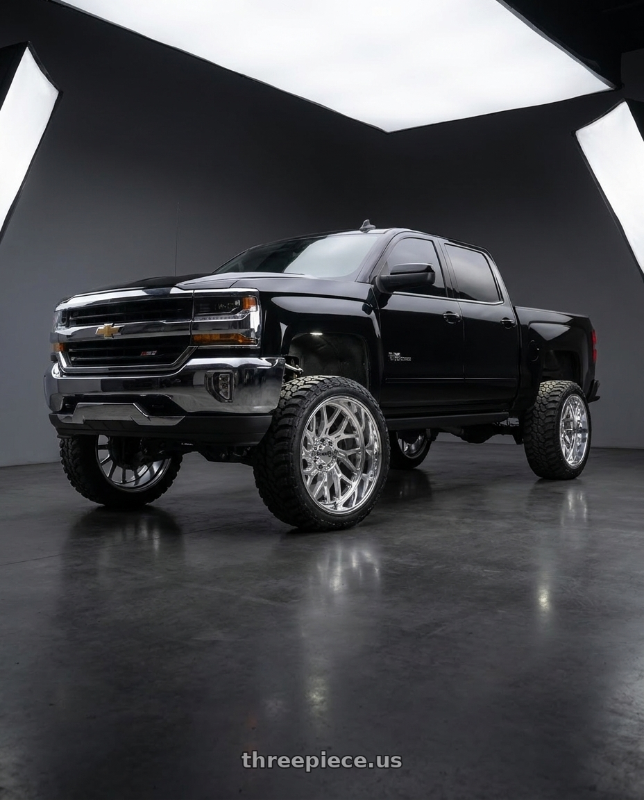 2017 Chevy Silverado 1500 LT with Moto Metal MO805 8X170 20X10 -18 CHROME wheels