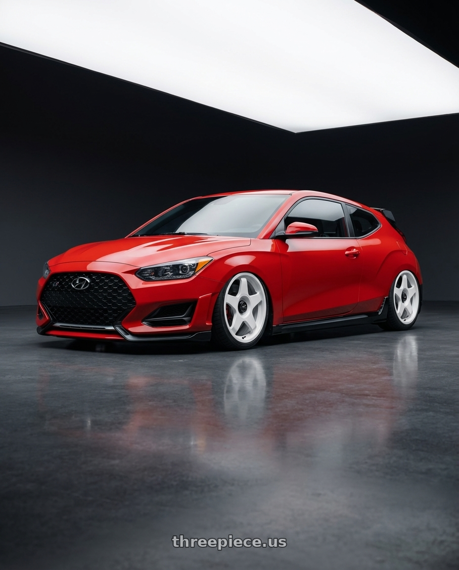 2022 Hyundai Veloster N with fifteen52 CHICANE 5x114.3 / 5x120 19x8.5 +35 RALLY WHITE (GLOSS WHITE) wheels