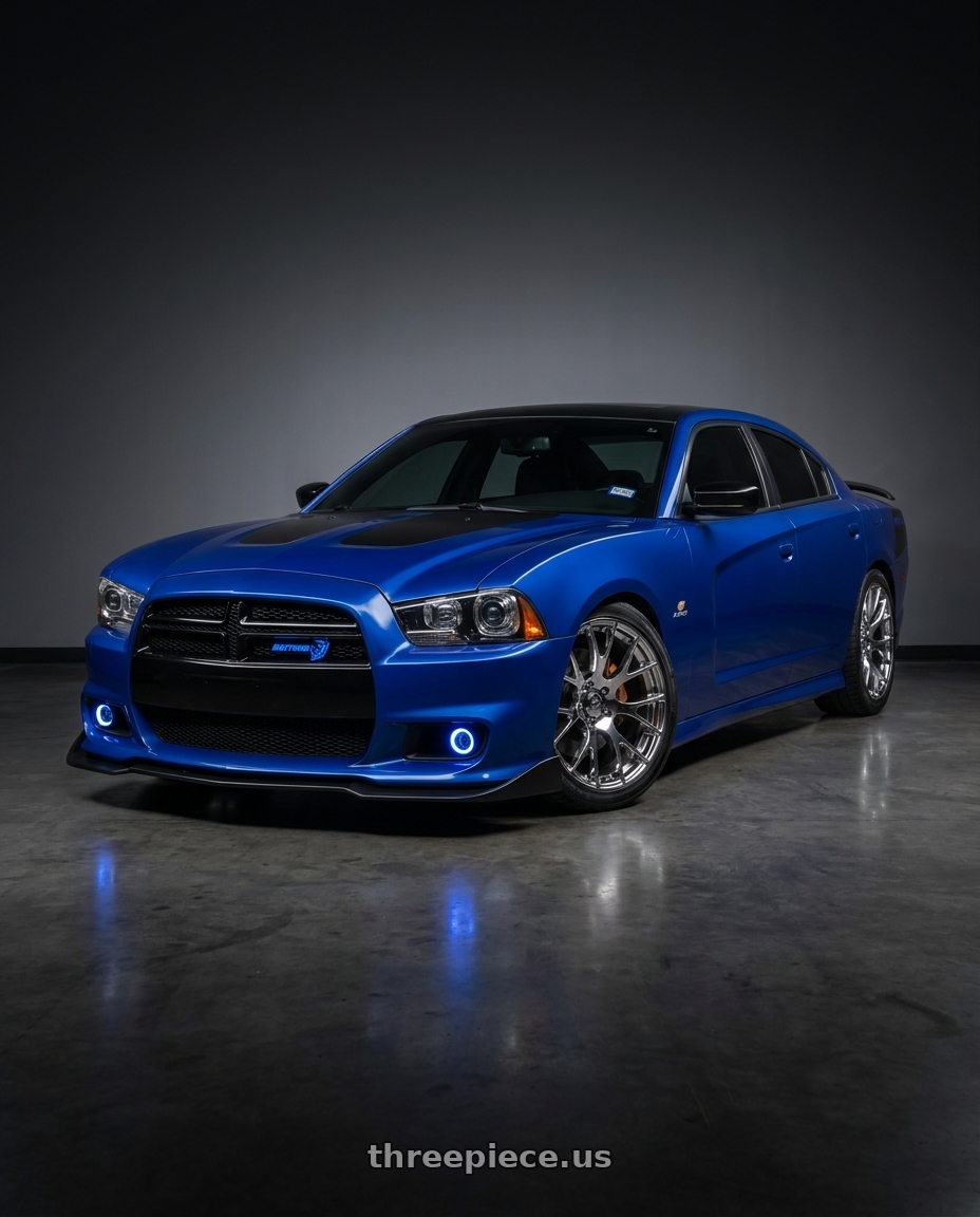 2013 dodge charger with OE Wheels DG15 5x115 20x9+18 Chrome wheels
