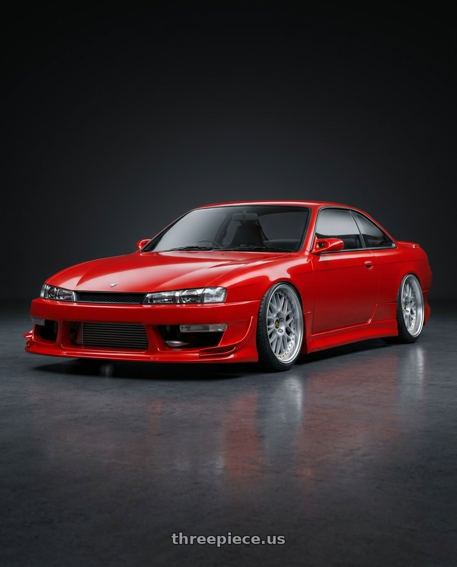 1991 Nissan S14 with Work Vs-Xx 5x100 18x9+47 R Disk Light Grey Silver wheels