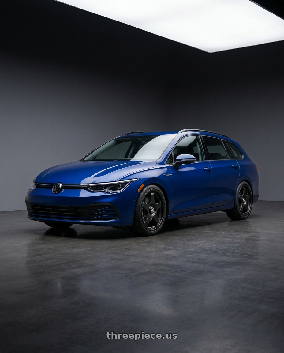 2022 Golf Varinat with fifteen52 CHICANE 5x112 / 5x120 18x8.5 +35 ASPHALT BLACK (SATIN BLACK) wheels