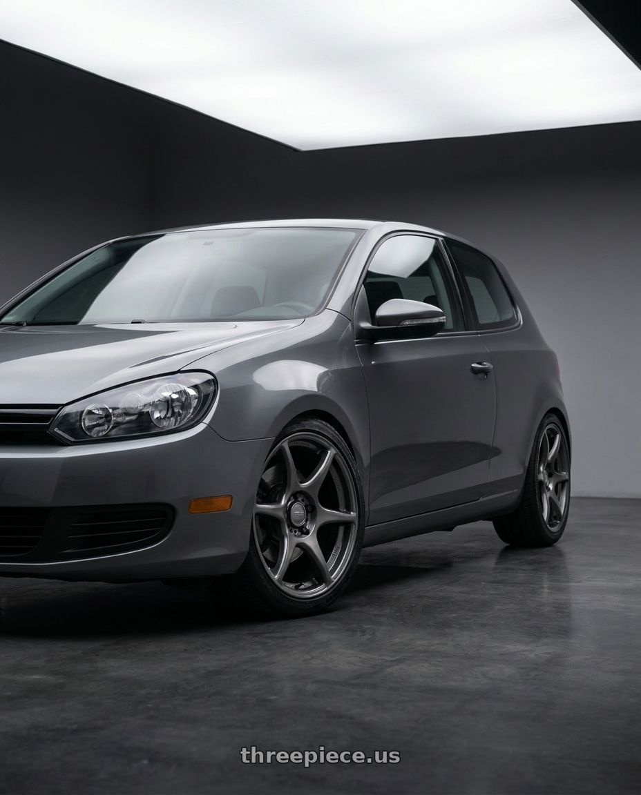 2013 Volkswagen GTI MK6 with Kansei K11G Tandem 5X112 18x8.5 35 Gunmetal wheels