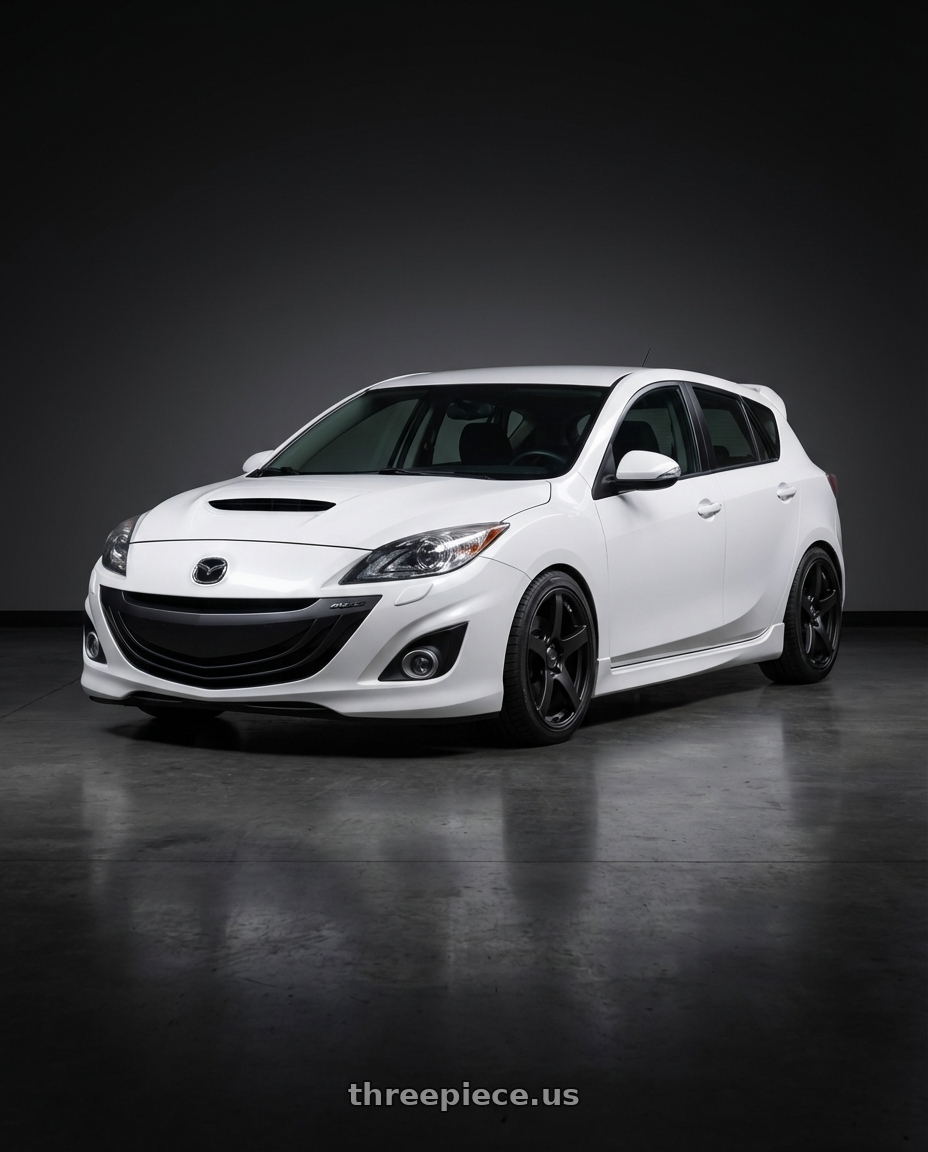 2012 Mazda Mazdaspeed3 with Ssr Gtv01 5x114.3 18x8+35  FLAT BLACK wheels