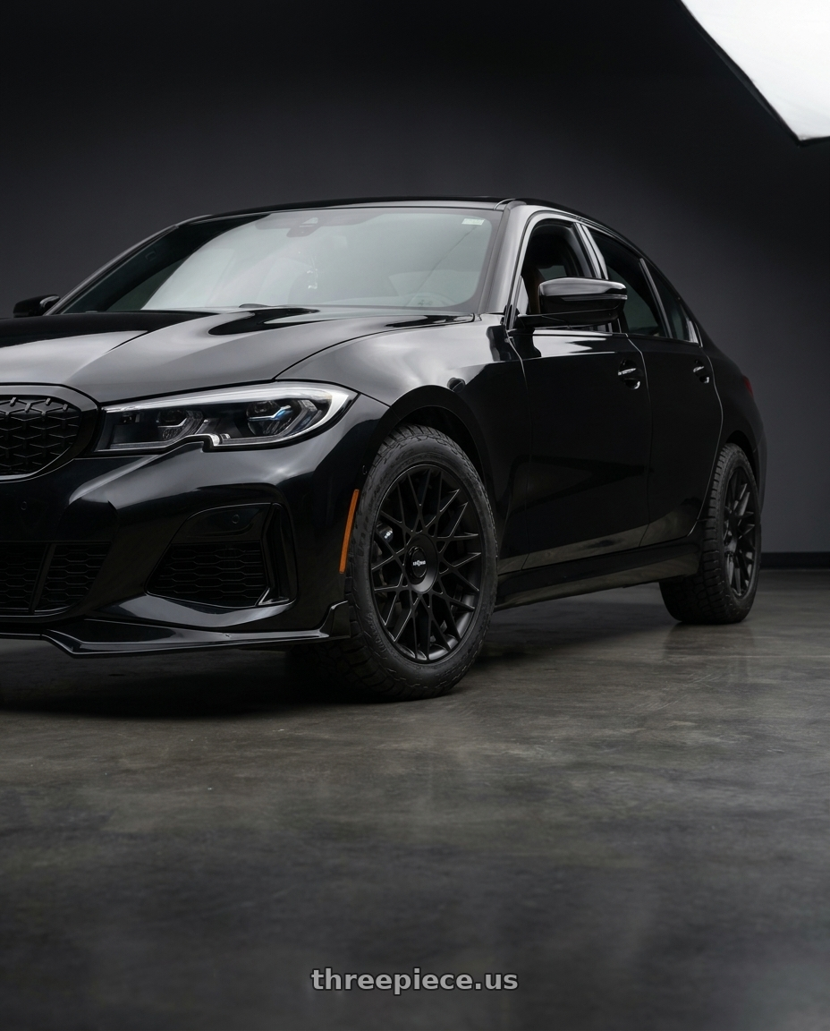 2021 BMW M340i with Rotiform 1PC R165 BLQ-C 5X112 19X8.5 +45 MATTE BLACK wheels