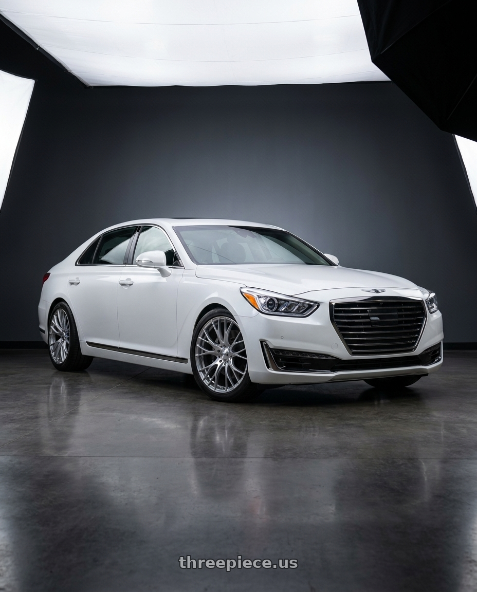 2018 genesis g90 ultimate with WedsSport SA-20R 5x114.3 20x8.5+38 VI Silver wheels