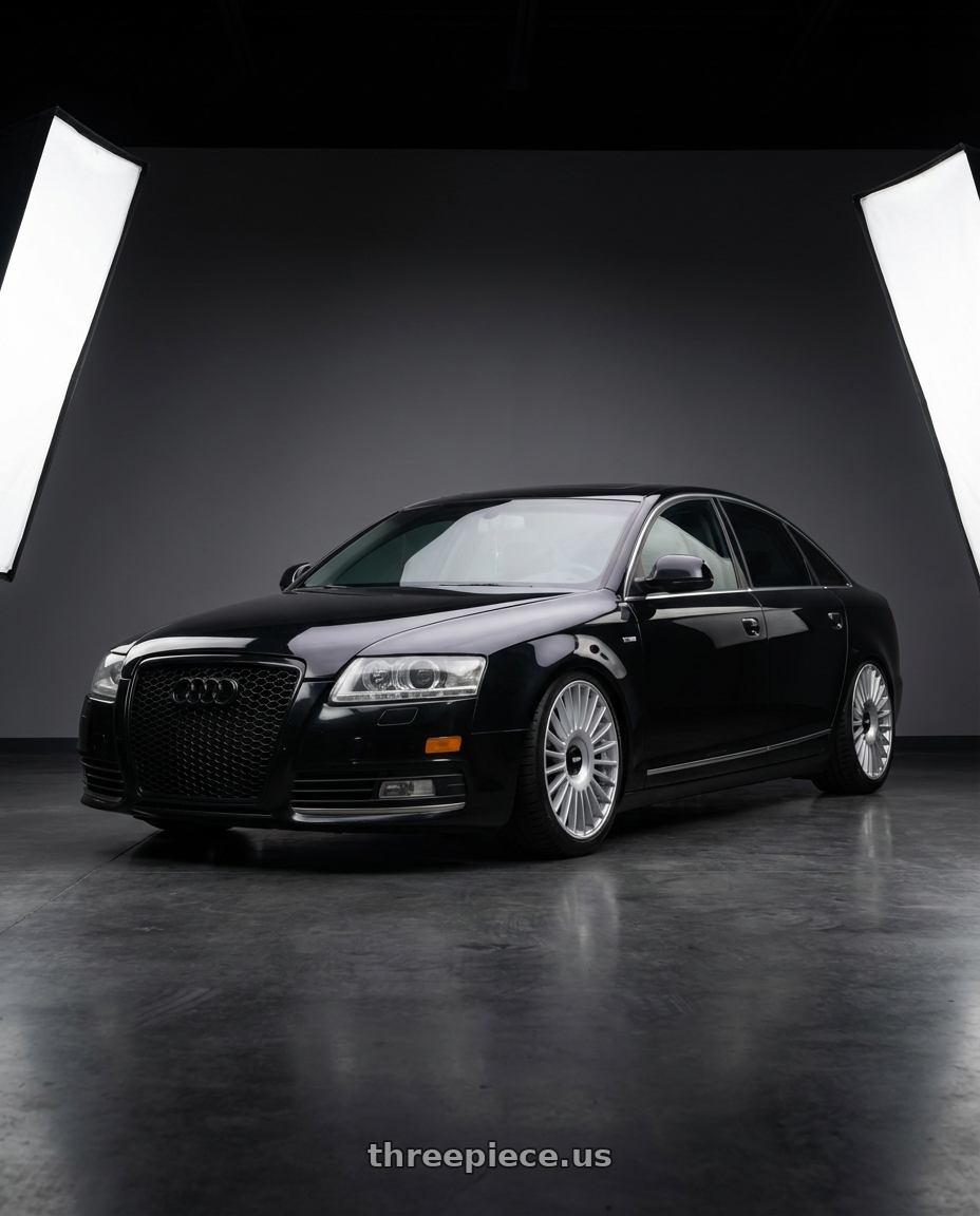 2010 audi a6 c6.5 facelift prestige quattro sedan with Rotiform RC202 GRZ BLANK 18x8.5 +35 GLOSS SILVER wheels