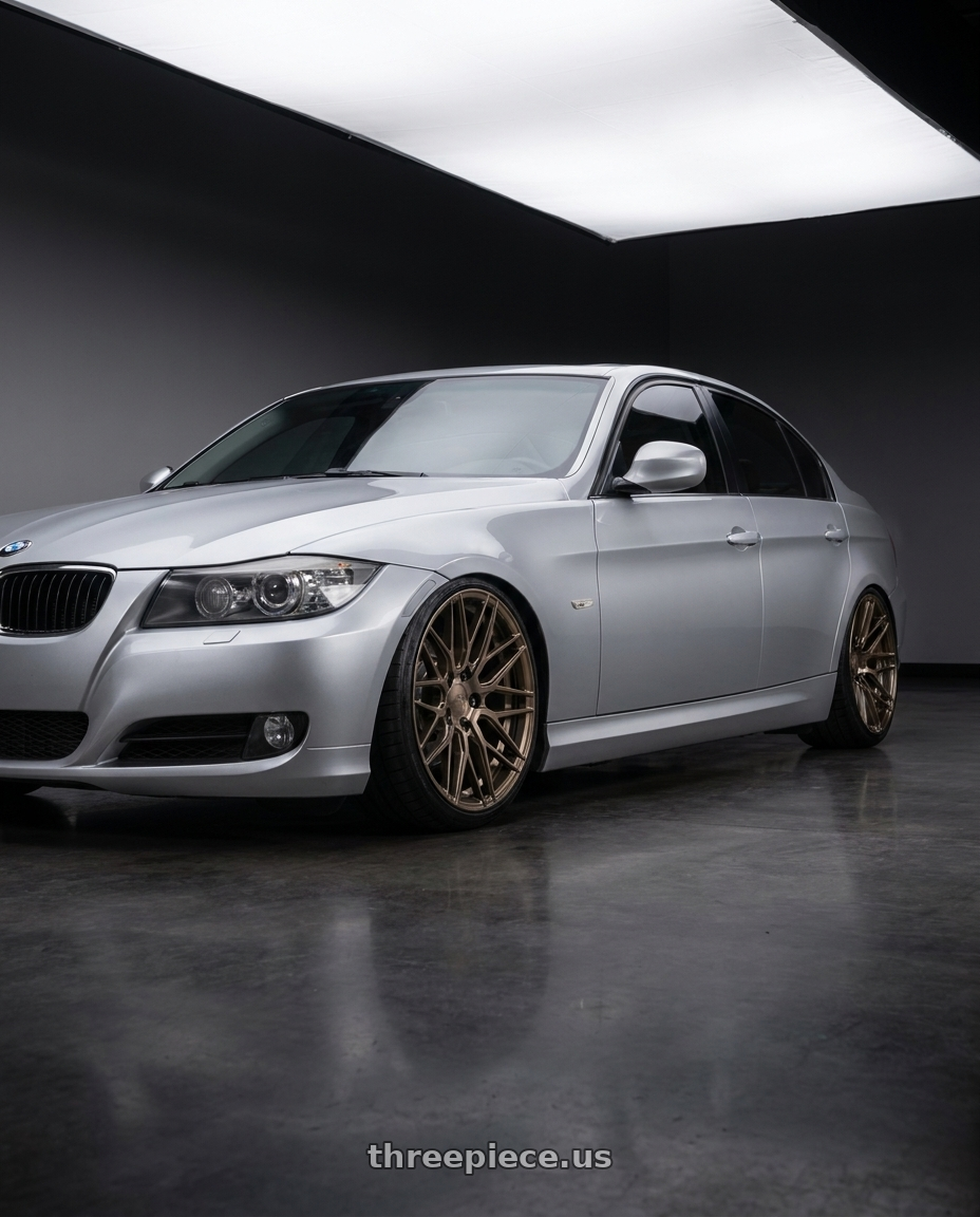 2009 BMW 335i with F1R F103 5x120 18x8.5 +35 Brushed Bronze wheels