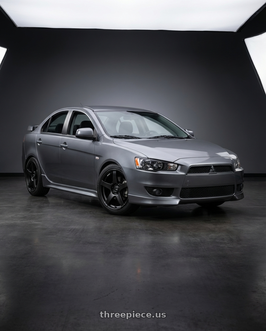 2014 Mitsubishi Lancer Ralliart with Ssr Gtv01 5x114.3 18x9+35  FLAT BLACK wheels
