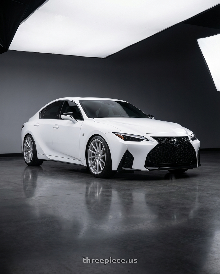 2024 Lexus IS 350 with Niche 1PC M112 SURGE 5X114.3 19X8.5 +35 GLOSS SILVER MACHINED wheels