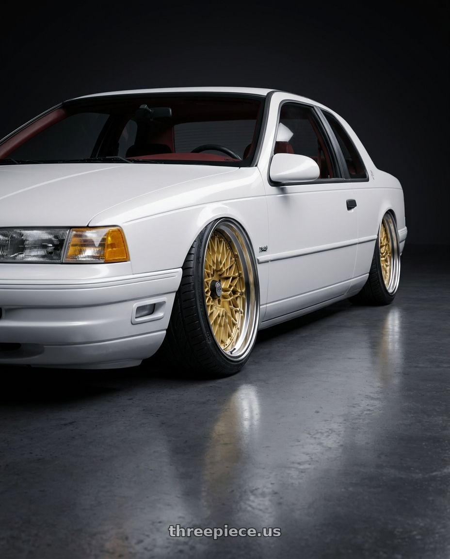 1993 Ford Thunderbird with SSR Formula MESH 5X100 18X10.5+0 HP Disk Fm Gold wheels