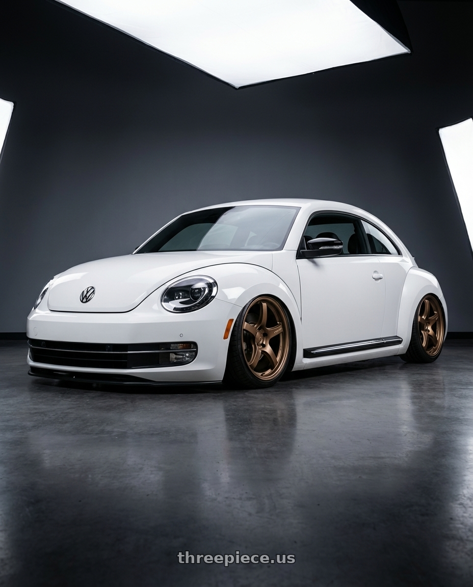2016 Volkswagen Beetle Turbo with Gram Lights 57CR 5x112 19x10.5+35 Bronze II wheels