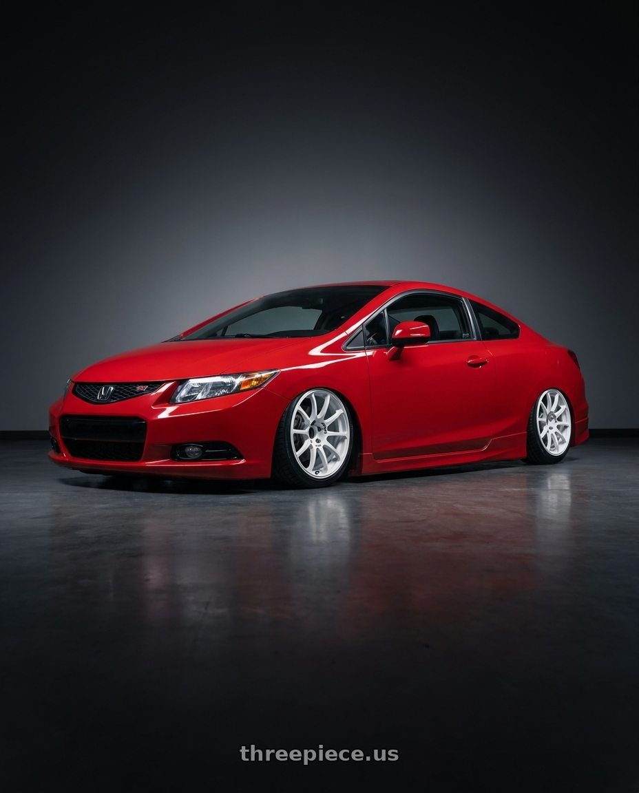 2015 Honda Civic Si with Advan RCIII 5x114.3 18x8.5+38 White wheels
