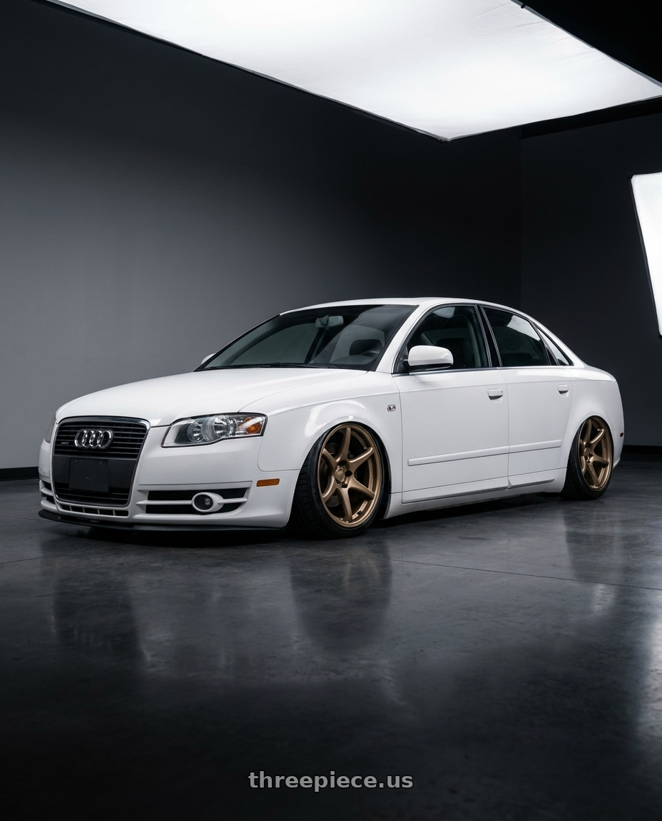 2010 Audi A4 B7 with Kansei K11B Tandem 5X112 19x10.5 22 Bronze wheels