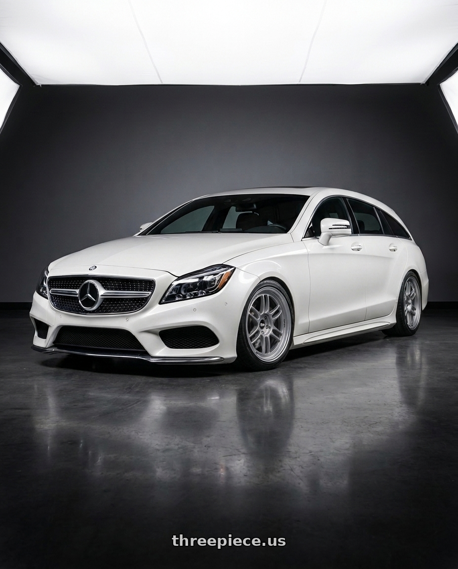 2016 Mercedes BenzCLS400 Shooting brake with Enkei RPF1 5x112 18x8+35 Silver wheels