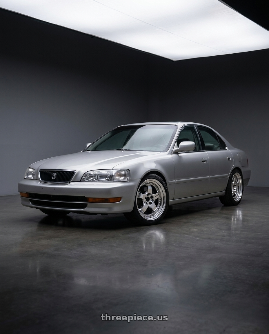 1998 Acura TL with Work Meister S1 3P 4x114.3 18x8+48 A Disk Bright Buff Finish wheels