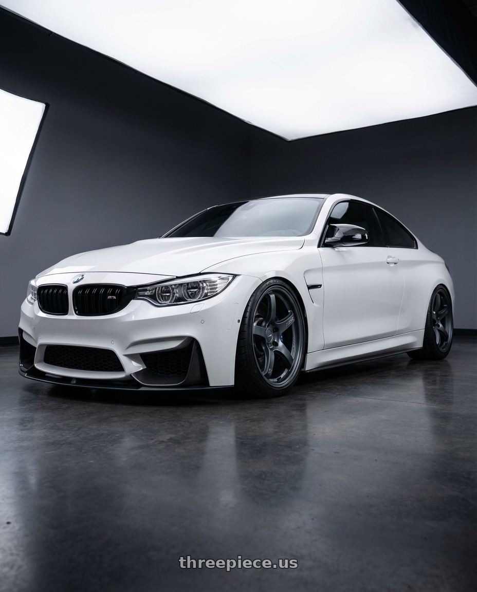 2018 BMW M4 F82 with Gram Lights 57CR 5x120 19x10.5+22 Gunblue II wheels