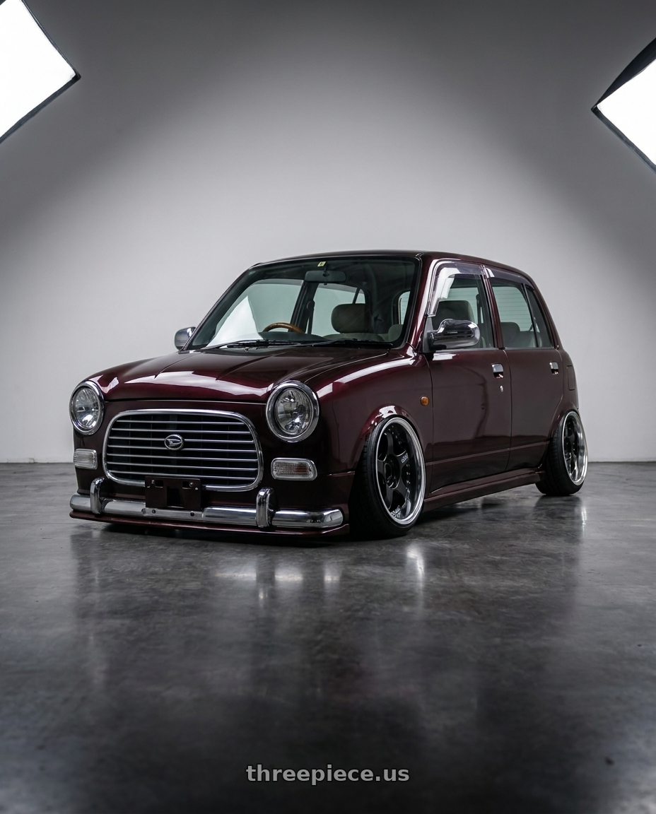 2001 DAIHATSU MIRA GINO with SSR Professor SP1R 4X100 16X6 39 NR Disk Black wheels