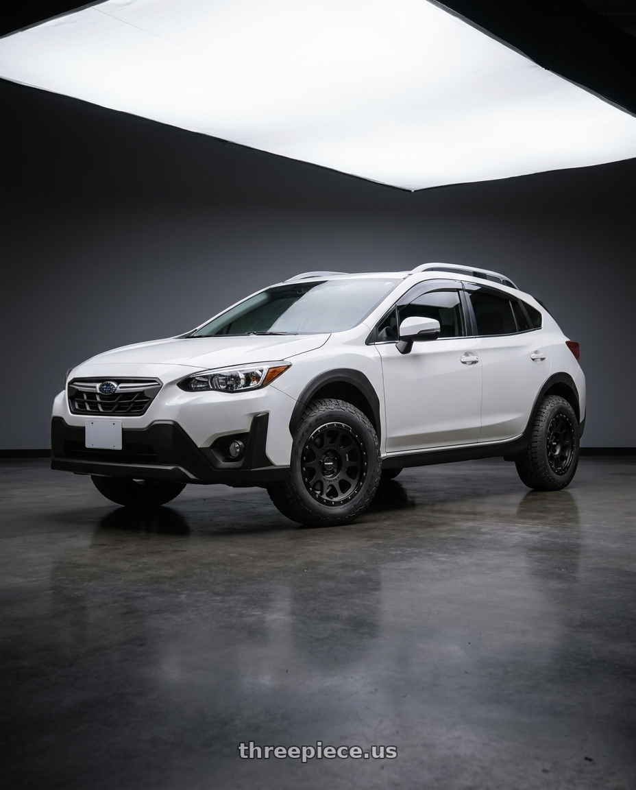 2022 SUBARU XV with Method MR305 NV 17x8.5 0mm Offset 8x6.5 130.81mm CB Matte Black/Gloss Black Wheel - MR305785801000 wheels