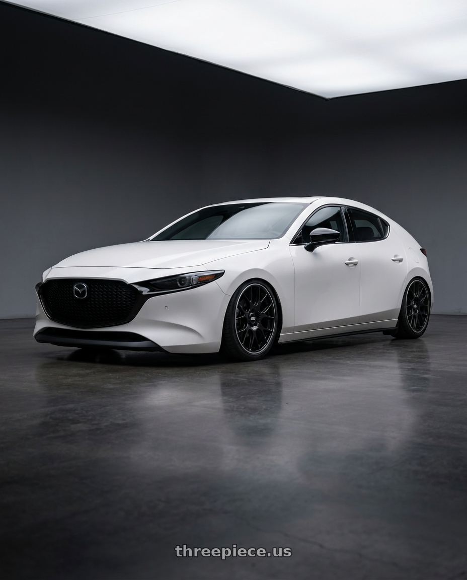 2025 mazda 3 with BBS CH-R 5x112 18x8.5 +38 Satin Black Polished Rim Protector wheels