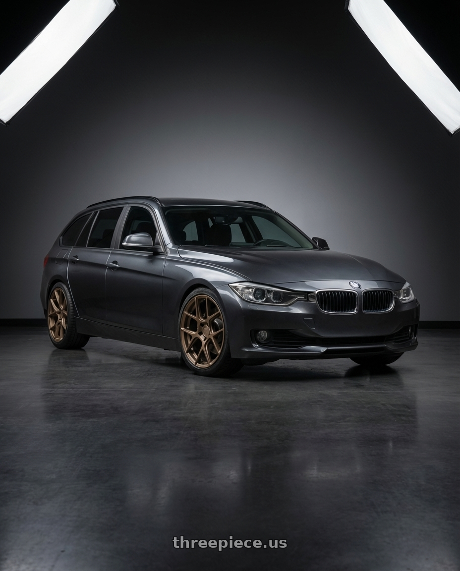 2016 BMW 3 Series F30 with Aodhan AFF2 5x120 19x9.5+35 Matte Bronze wheels