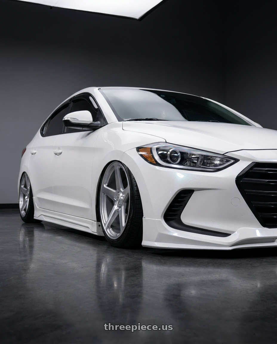 2018 Hyundai Elantra with DOLCE PERFORMANCE STELLA 5x120 18x8.5 +35 Gloss Silver wheels