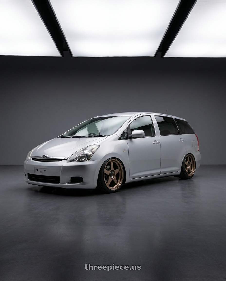2006 Toyota wish with R6061 Forged R1 5x112 18X8.5 +35 Matte Bronze wheels