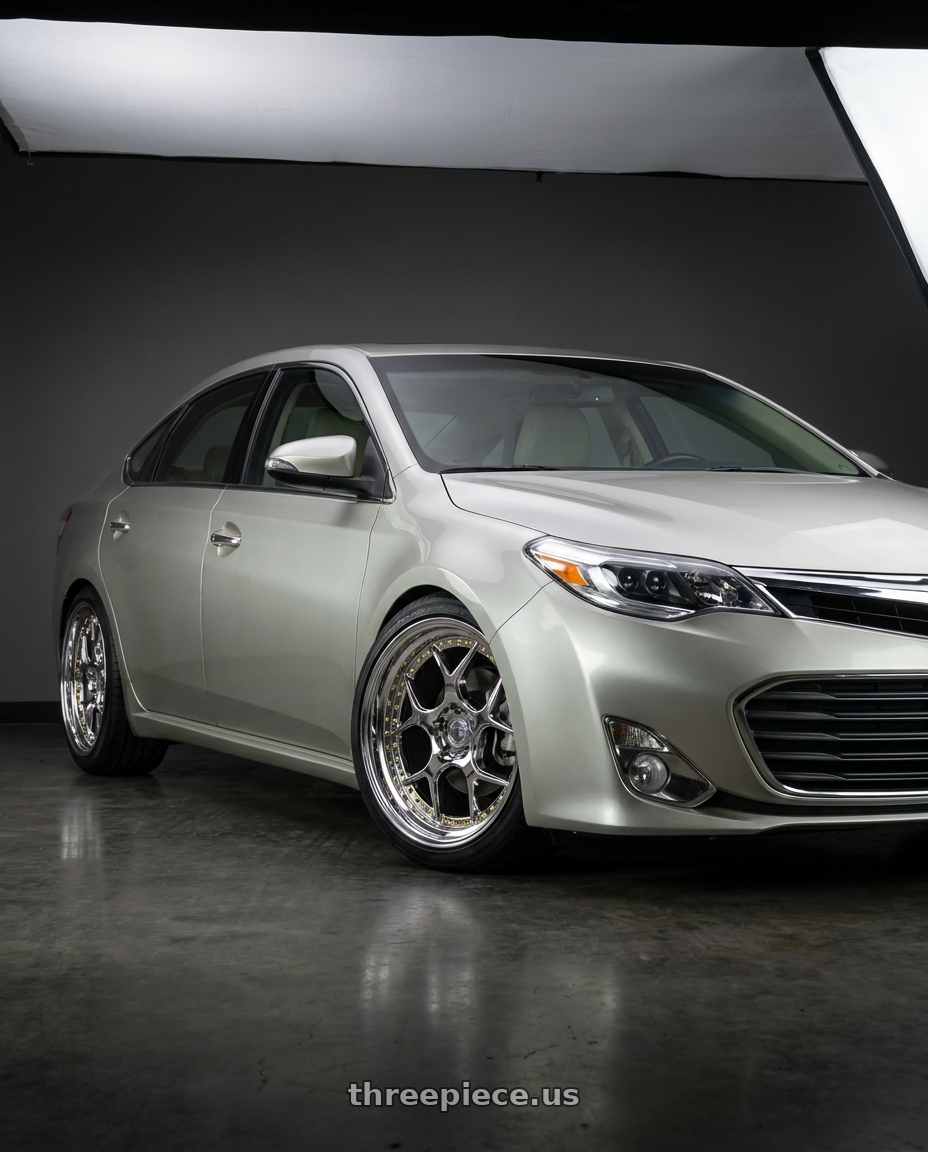 2013 toyota avalon with Aodhan DS01 5x114.3 18x8.5+35 Vacuum Chrome W/ Gold Rivets wheels