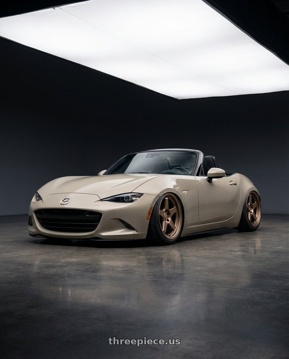 2021 Mazda MX-5 Miata ND with Kansei K12B KNP 5x114.3 17x9 35 Bronze wheels