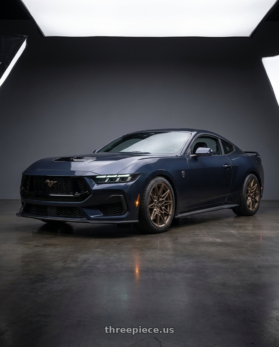 2024 Ford Mustang with American Racing STAMPEDE 5x114.3 20x11 +50 Matte Bronze wheels