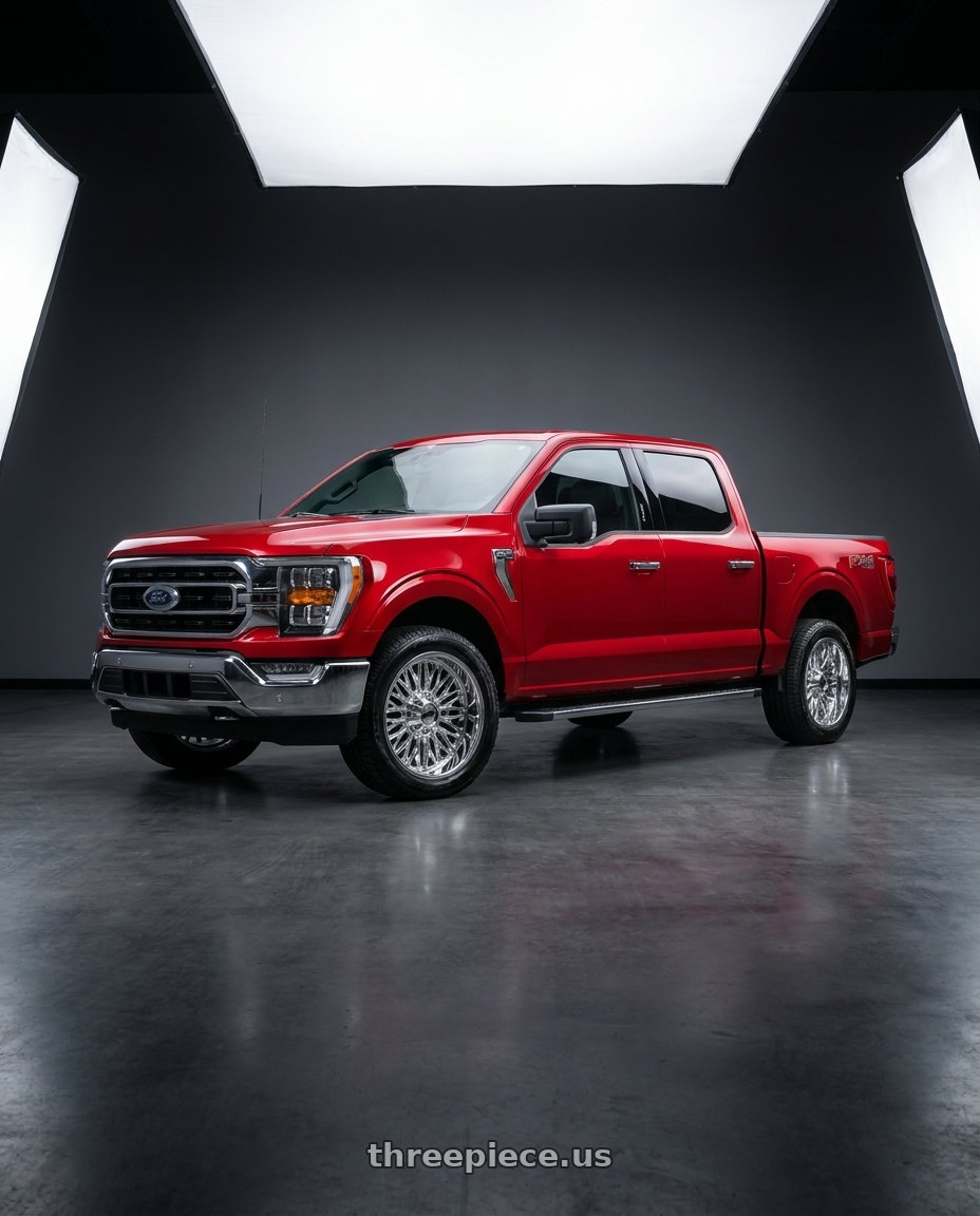 2025 ford f150 XLT supercrew with Moto Metal MO809 STINGER 6X135/6X139.7 20X10 -18 CHROME wheels
