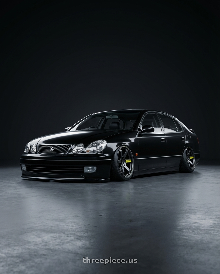 1999 lexus gs300 with Volk Racing TE37 Saga SL M-Spec 5x114.3 18x11.0+15 Pressed Black wheels