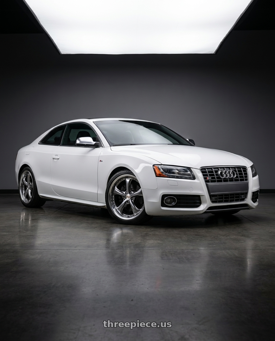 2010 audi s5 with Work Wheels VS-KF 5x112 18x9+28 Brilliant Silver Black A Disk FULL REVERSE wheels
