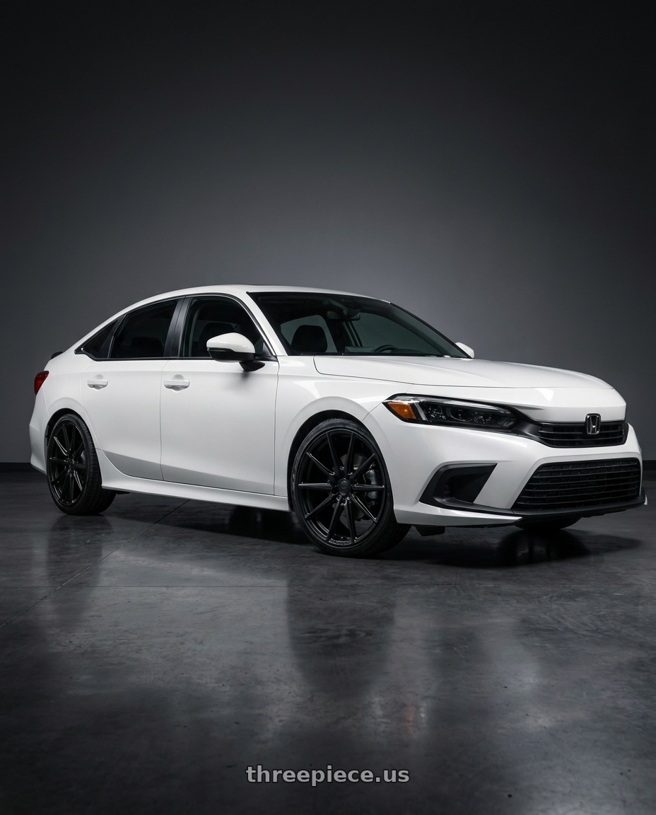 2022 Honda civic with VOSSEN HF6-1 6X139.7 22x9.5 +20 SATIN BLACK wheels