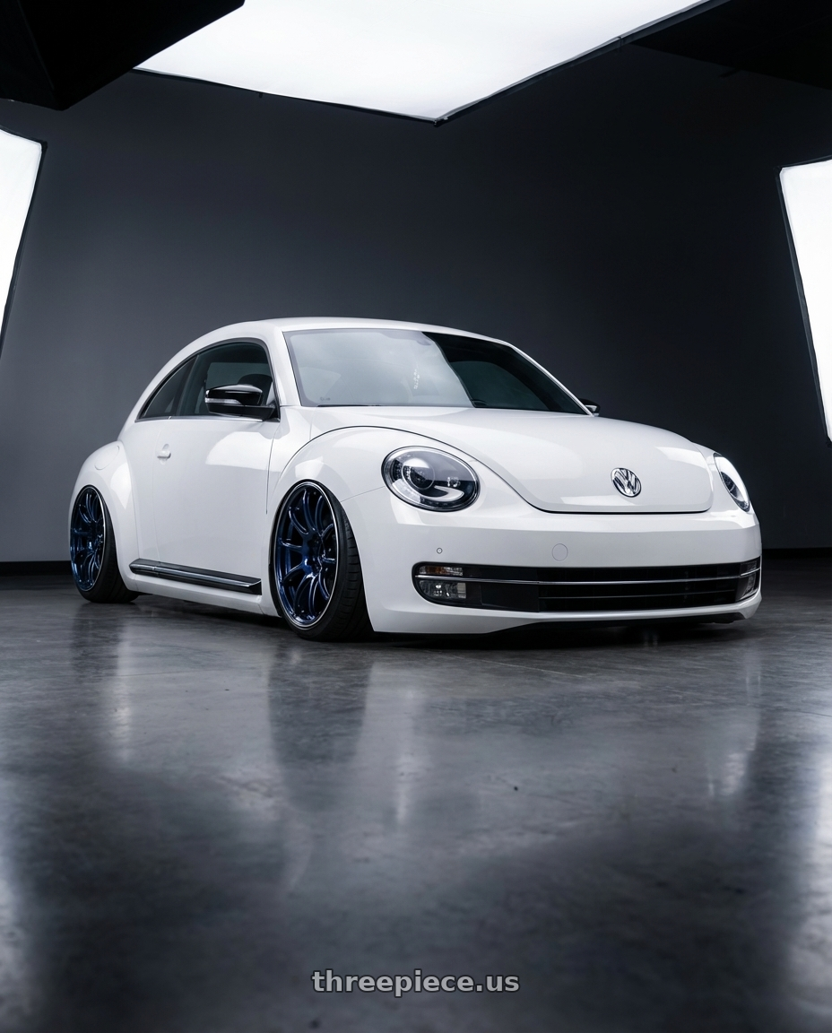 2016 Volkswagen Beetle Turbo with Advan Racing RZII 5x112 19x8.0 +48 RACING INDIGO BLUE & RING wheels