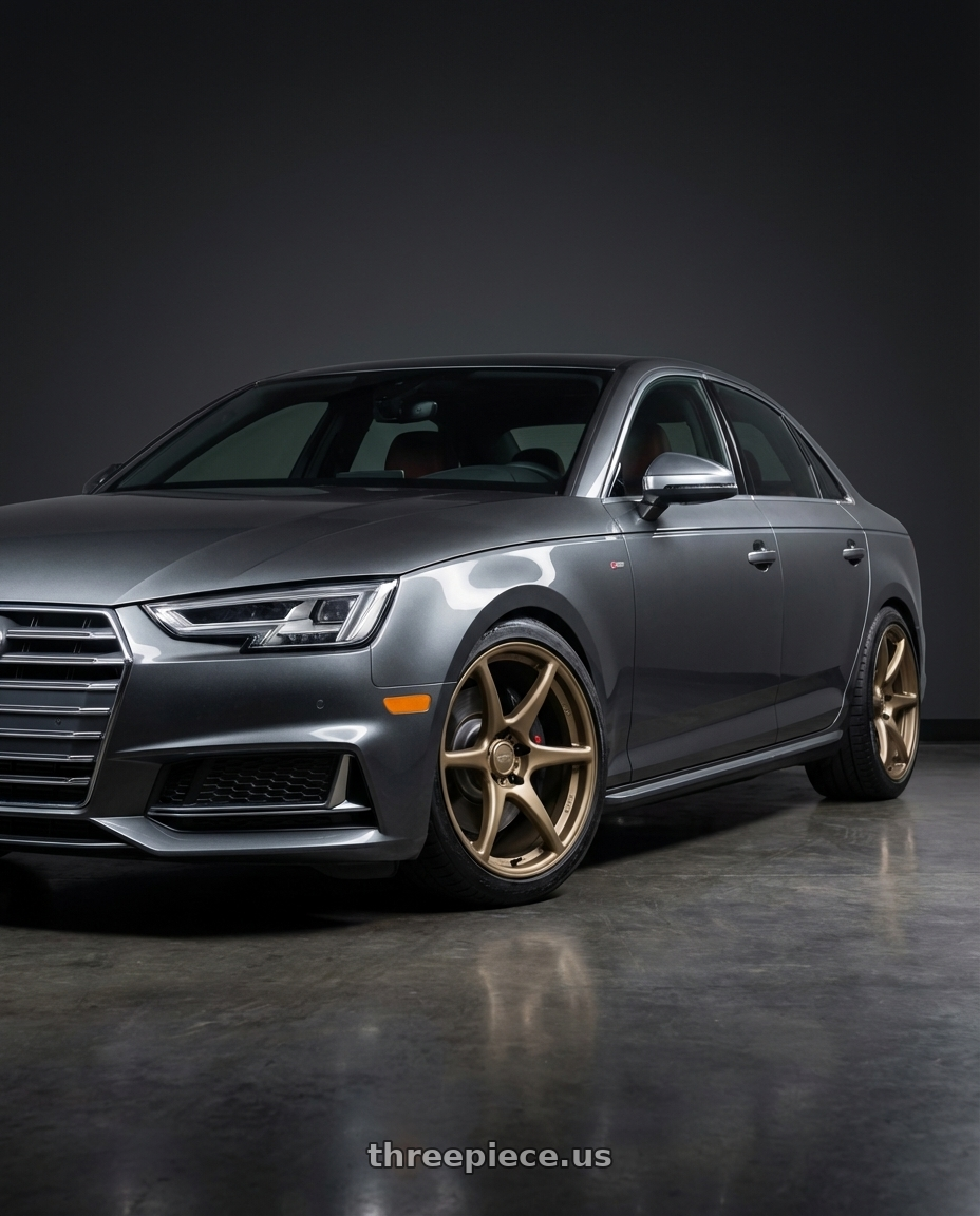2023 Audi S4 B9 with Kansei K11B Tandem 5X112 19x9.5 22 Bronze wheels