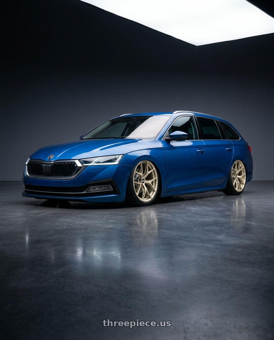 2024 Skoda octavia with BBS FI-R Evo 5x112 19x9.5+15 White Gold wheels