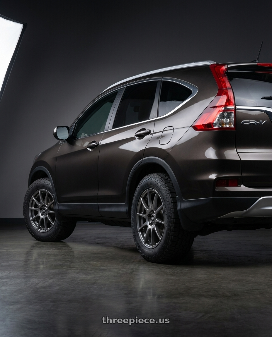 2015 Honda CR-V with Enkei YX-5 5x114.3 17x7.5+40 Gunmetal wheels rear three quarter view meaty tires