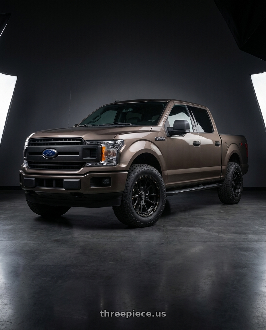 2019 Ford F-150 with KMC KM100 SYNC 6X135/6X139.7 20X9 +0 SATIN BLACK wheels