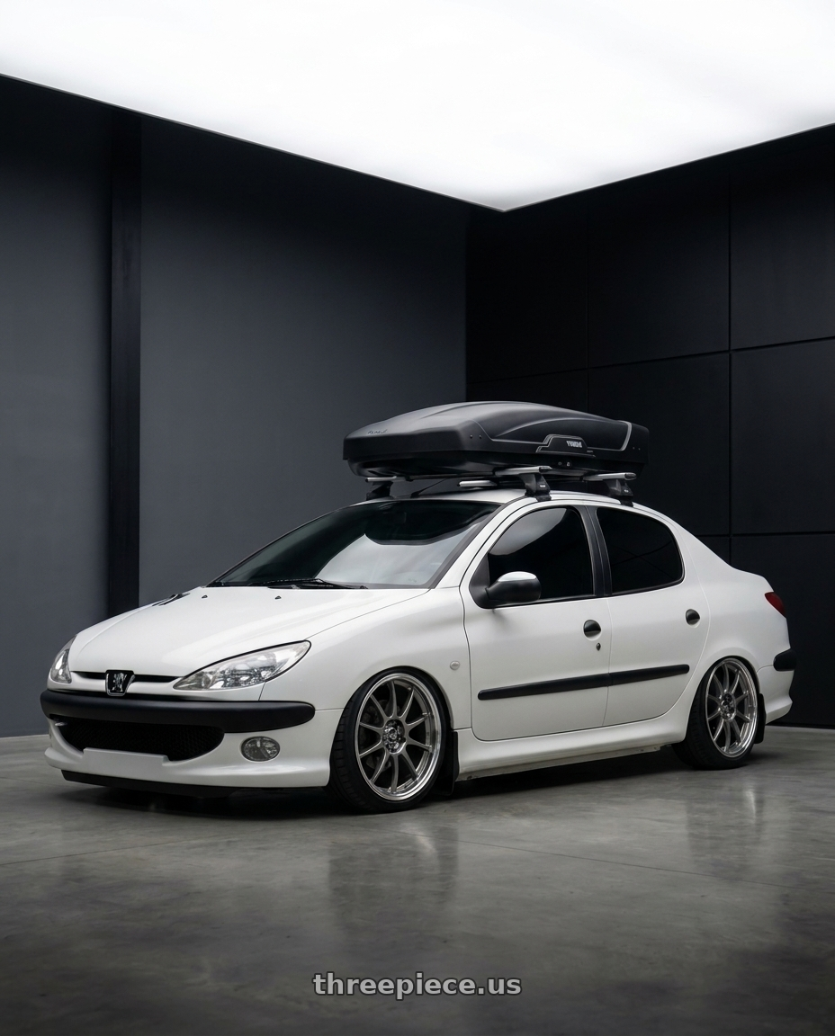 2011 Peugeot 206 SD with Enkei J10 5x108/115 17x7+38 Silver w/ Machined Lip wheels
