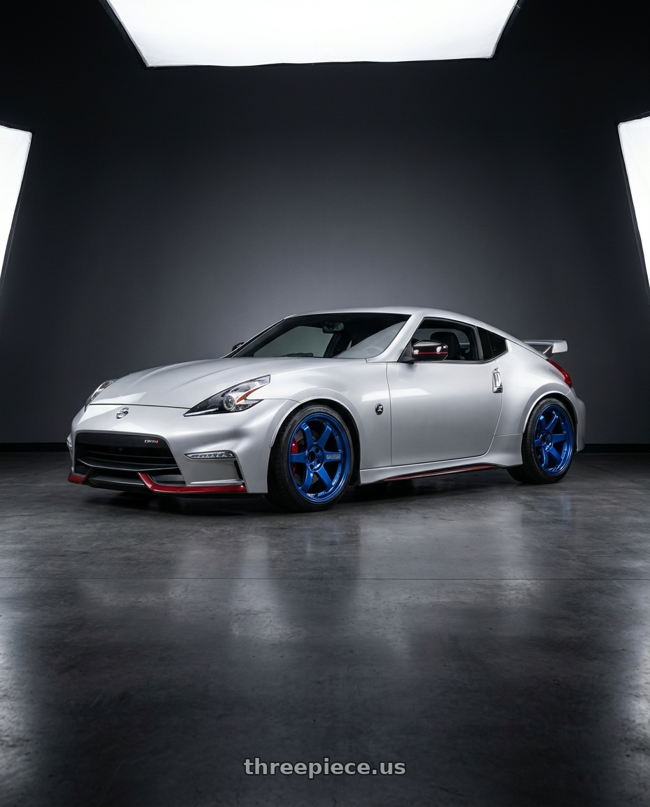 2018 Nissan 370Z Nismo Tech with Volk Racing TE37SL 5x120 19x9.5 +21 HYPER BLUE wheels