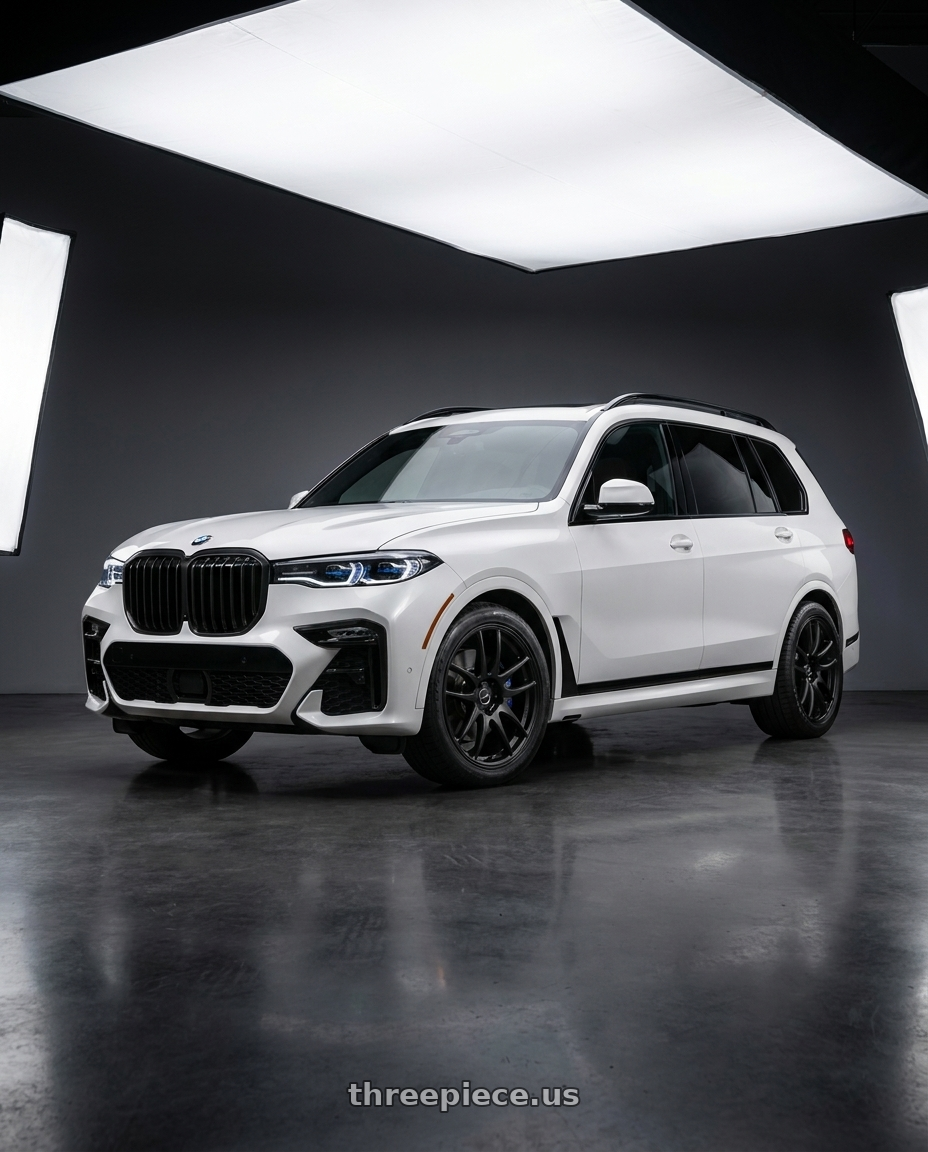 2021 bmw x7 xdrive40i with Work Emotion Cr Kiwami 5x114.3 19x9.5 +25 Matte Black wheels
