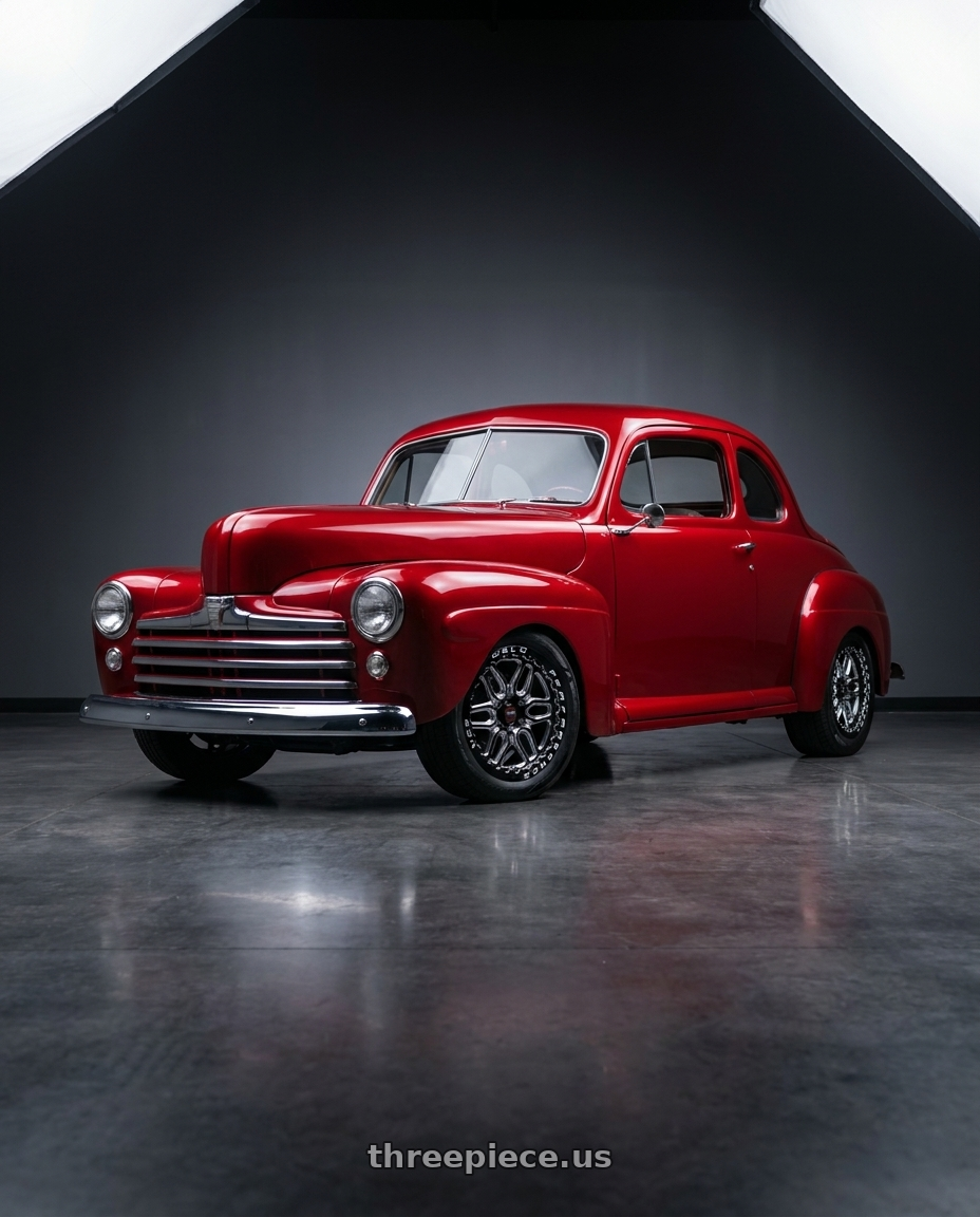1946 Ford Coupe with WELD Street Performance Laguna 6 Beadlock 6x127 20x9.5 +35 Gloss Black/Milled Diamond Cut Lip wheels